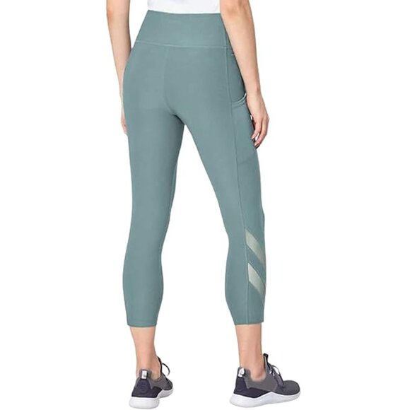 NEW Mondetta High Waist Active Capri Crop Length Mesh Calf Trim Pocket Leggings - Picture 2 of 4